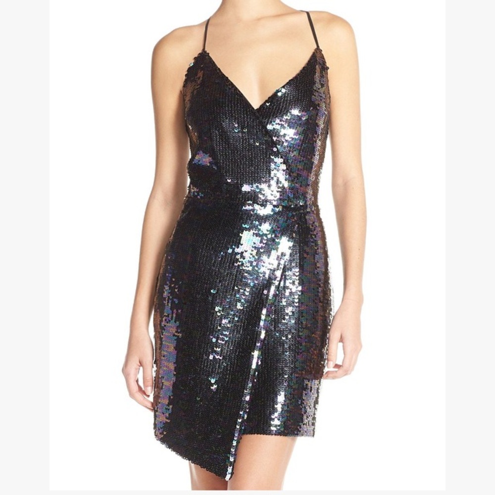 💕 Adelyn Rae Sparkle Wrap Dress - Picture 1 of 7